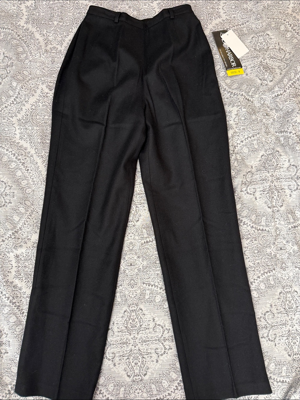 Sag Harbor Black Wool Dress Pants - Classic Straight Fit - Size 8